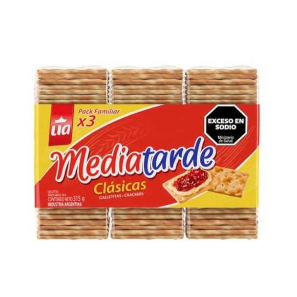 Mediatarde Classic Crackers Family Pack Galletitas de Agua Clásicas Tripack, 315 g / 11 oz