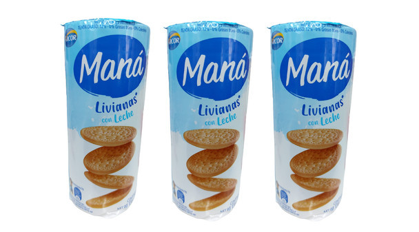 Maná Livianas Thin Sweet Cookies with Milk, 136 g / 4.79 oz (pack of 3)