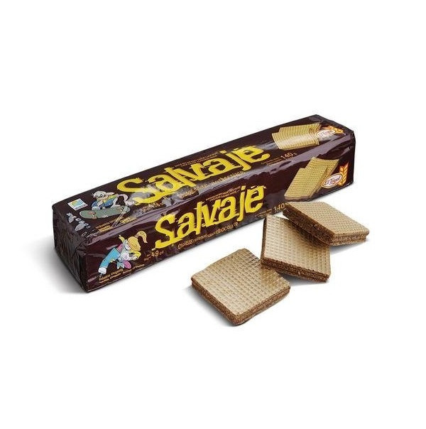 Salvaje Obleas Rellenas Classic Milk Chocolate Wafers Filled with Chocolate Cream from Uruguay, 140 g / 4.93 oz