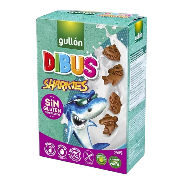 Gullón Sharkies Dibus Gluten-Free Cookies for Kids, Lactose-Free, Nut-Free, 200 g / 7.05 oz