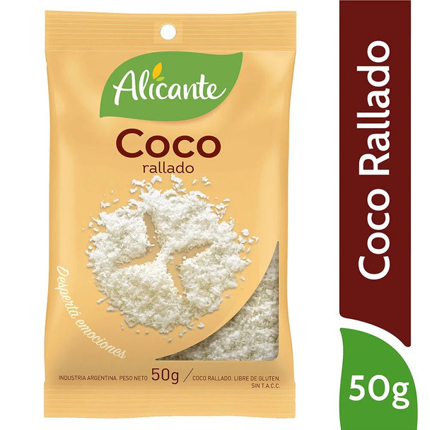 Alicante Coco Rallado Grated Coconut, 50 g / 1.76 oz pouch (pack of 3)