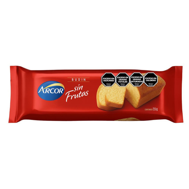 Arcor Budín Sin Frutas Sweet Pound Cake without Fruits, 215 g / 7.6 oz