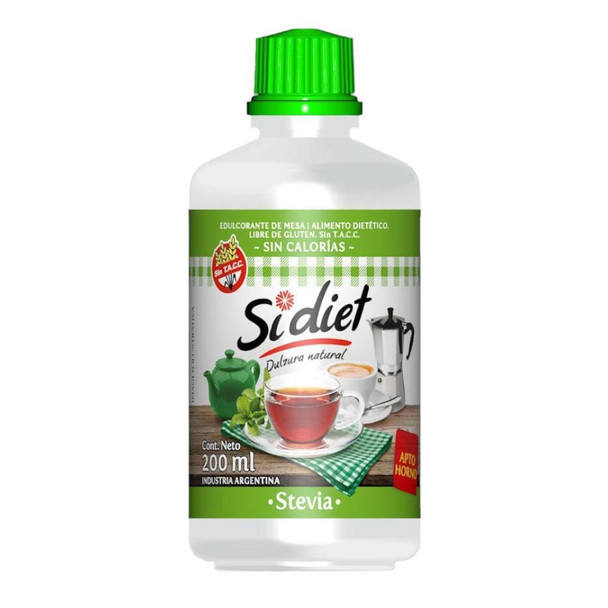 SiDiet Stevia Sweetener - Zero Calories Liquid Sweetner Edulcorante con Stevia, 200 ml / 7.05 fl oz