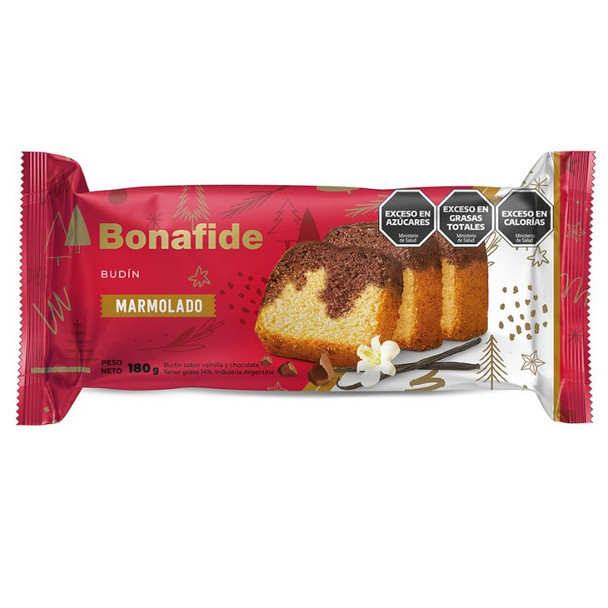 Bonafide Budín Marmolado Vanilla & Milk Chocolate Marbled Pound Cake, 180 g / 6.34 oz