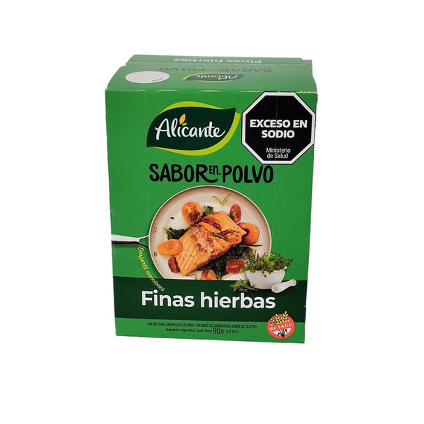 Alicante Sabor En Polvo Finas Hierbas Fine Herbs Flavored Powder Ready To Use Seasoning Broth, 7.5 g / 0.26 oz ea (box of 12 pouches)