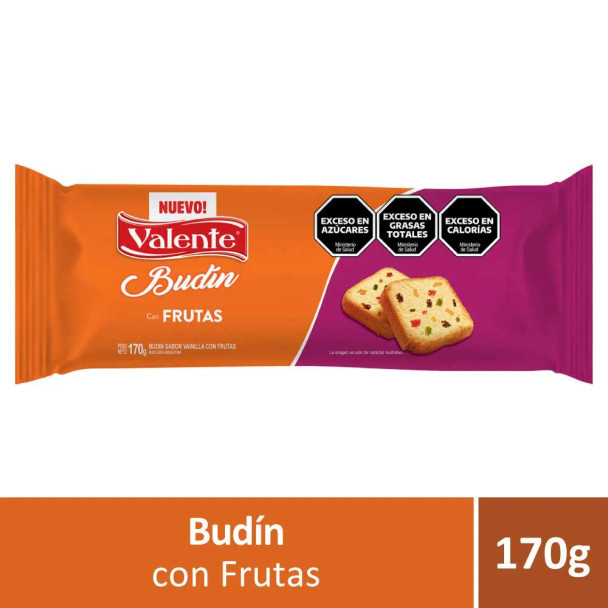 Valente Budín with Frutas, Vanilla Flavor, 170 g / 0.37 lb