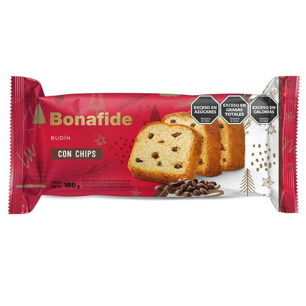 Bonafide Budín Vanilla Pound Cake with Chocolate Chips Delicious Afternoon Snack, 180 g / 6.34 oz