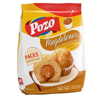 Pozo Magdalenas Rellenas Vanilla Flavored Muffins Filled with Dulce de Leche, 220 g / 7.7 oz