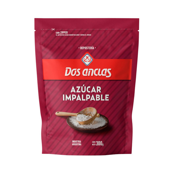 Dos Anclas Confectioner's Sugar Baker Azucar Impalpable Natural Non-Melting White Donut Sugar, White Snow Sugar and White Coating Sugar for Donuts and Icing, 300 g / 10.58 oz bag