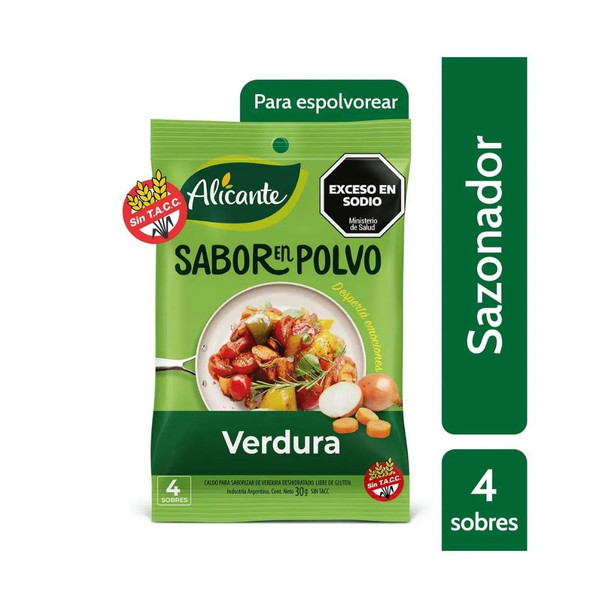 Alicante Sabor En Polvo Verdura Vegetable Seasoning Powder, Gluten-Free, 30 g / 1.05 oz (pack of 3)