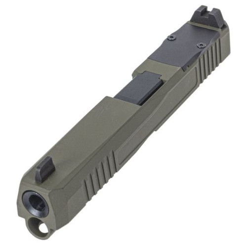 PSA DAGGER COMPACT X-1 COMPLETE RMR SLIDE ASSEMBLY WITH NON-THREADED BARREL, LONG SLIDE, SNIPER GREEN PSA DAGGER COMPACT X-1 COMPLETE RMR SLIDE ASSEMBLY WITH NON-THREADED BARREL, LONG SLIDE, SNIPER GREEN