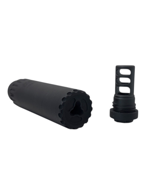 yhm resonator k qd muzzle brake and suppressor front view