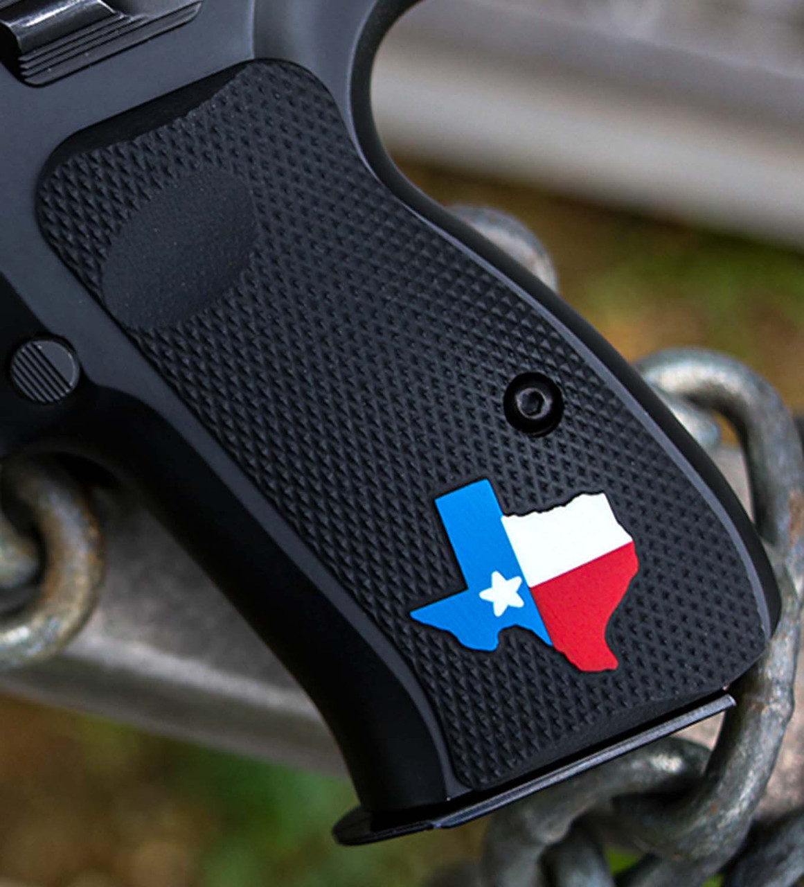 CZ 75 Palm Swell Checkered - Texas Color-Fill w/ Liner - LOK Grips