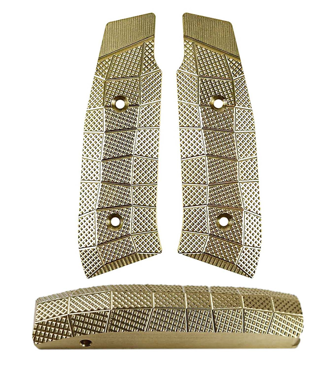 Laugo Arms Alien GridLOK Brass Grips and Backstrap Combo - LOK Grips