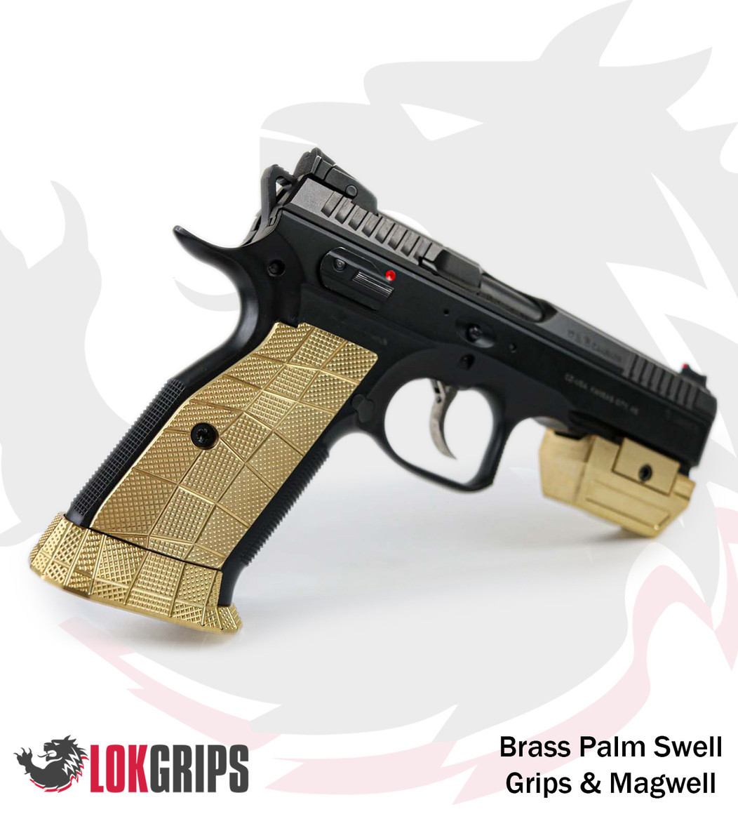 CZ Shadow 2 Magwell | Shop GridLOK Brass CZ Shadow 2 Grips - LOK Grips