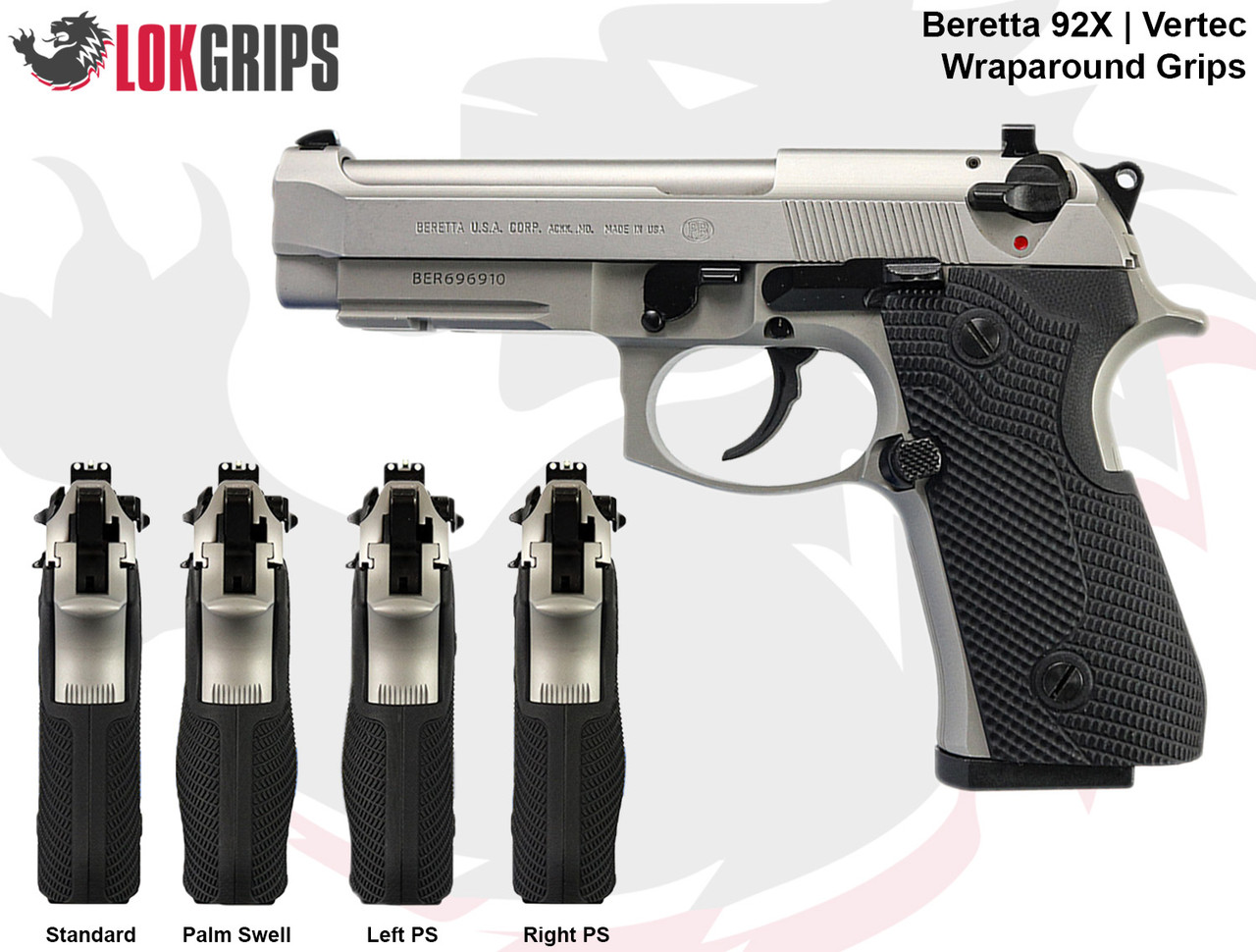 BERRETTA ベルレッダスタイル　m Beretta 92X | Vertec Veloce Wraparound - LOK Grips