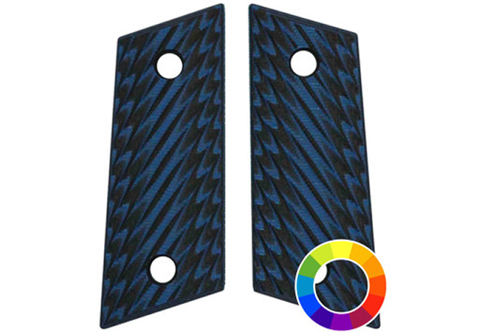 Blue-black zigzag G10 replacement grips for CZ 2075 RAMI handgun