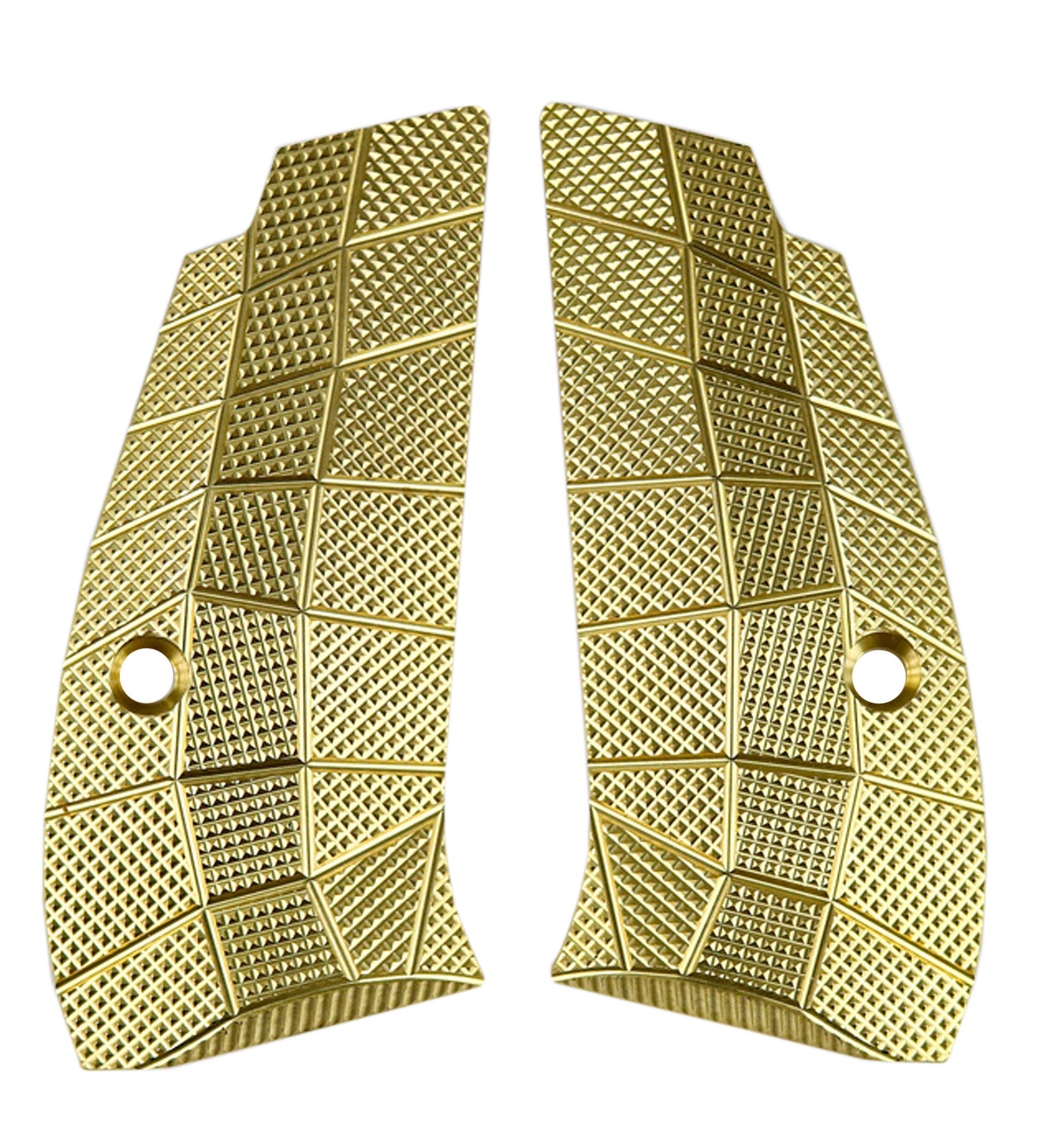 CZ 75 Compact Palm Swell GridLOK Brass Grips