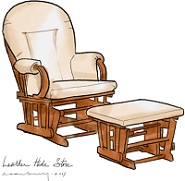 Glider Rocker with Ottoman