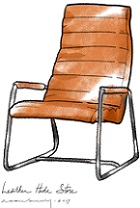 Modern Ribbed Back Chair