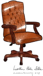 Tufted Wood Arm Executive Chair