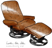 Venetian Reclining Chair with Ottoman