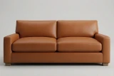 EO#29 Amaretto Leather shown on Modern Loveseat