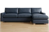 EO#40 Indigo Leather shown on Modern Sectional