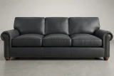 EO#34 Dark Sky Leather shown on Traditional Sofa