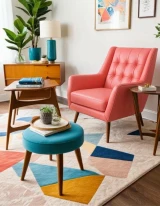 K1183 Bubblegum shown on Mid Century Modern Chair
