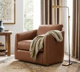 JAZZ#3 Preservation Brown Leather shown on swivel mcm chair