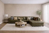 JAZZ#4 Dirty Martini Leather shown on Modern Sofa