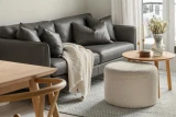 JAZZ#6 Alley Cat Leather shown on Modern Couch & Living Room