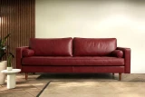 JAZZ#13 Ella in Red Leather shown on Modern Leather Sofa