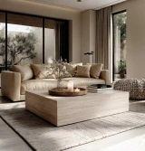 K1467 Warm Mojave Sand shown on Modern Sofa