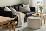 UL#3 Dallas Black Leather shown on Modern Couch & Living Room