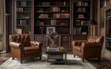 NT#2 Rocky Mountain Leather shown on Classic Club Chairs