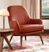 MT#5 Paprika Leather shown on Modern Reading Chair
