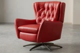 ES#7 True Red Leather shown on Swivel Chair
