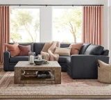 ES#23 Charcoal Leather shown on Farmhouse sofa