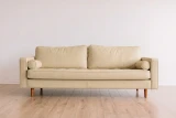 ES#22 Linen Leather shown on Modern Leather Sofa