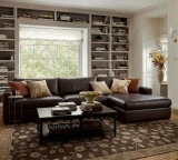 MT#12 French Roast Leather shown on Sofa and Ottoman