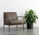 DKT#4 Winter Prairie Leather shown on Mid century chair