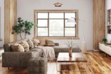 DKT#4 Winter Prairie Leather shown on Farmhouse Couch & Living Room