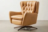 RI#15 Restoration Italia Wicker Leather shown on Swivel Chair