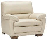 EO#1 Linen Leather shown on Brown Leather Armchair