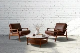 UL#22 Maple Leather shown on Mid Century Chairs