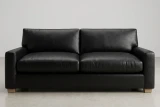 ES#3 Black Magic Leather shown on Modern Loveseat