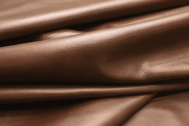 Closeup picture of Preservation Brown soft, medium brown colored upholstery leather for furniture