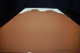 Picture of Caramel, real rich brown leather hide for upholstery displayed on a table